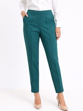Ann Taylor Dress Pants Womens 6 Green Ponte Slim Tapered Ankle Stretch Work